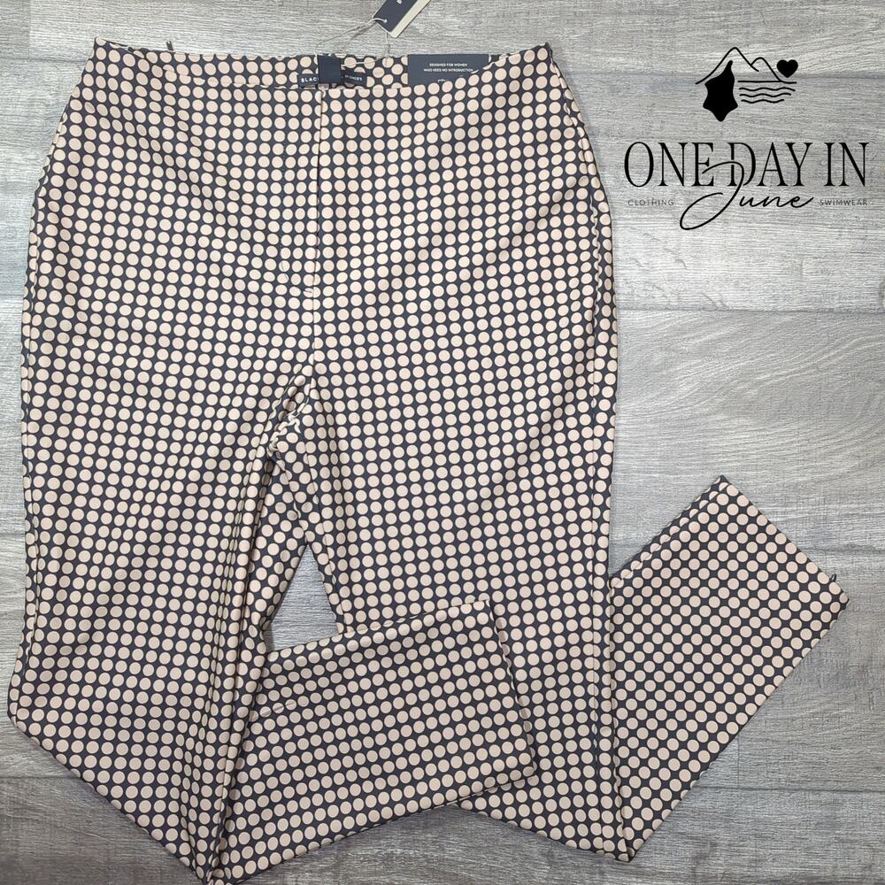 Chico's Black Label Dotted Slim Ankle Pants Black Neutral NWT Size Chico's 1 (M)